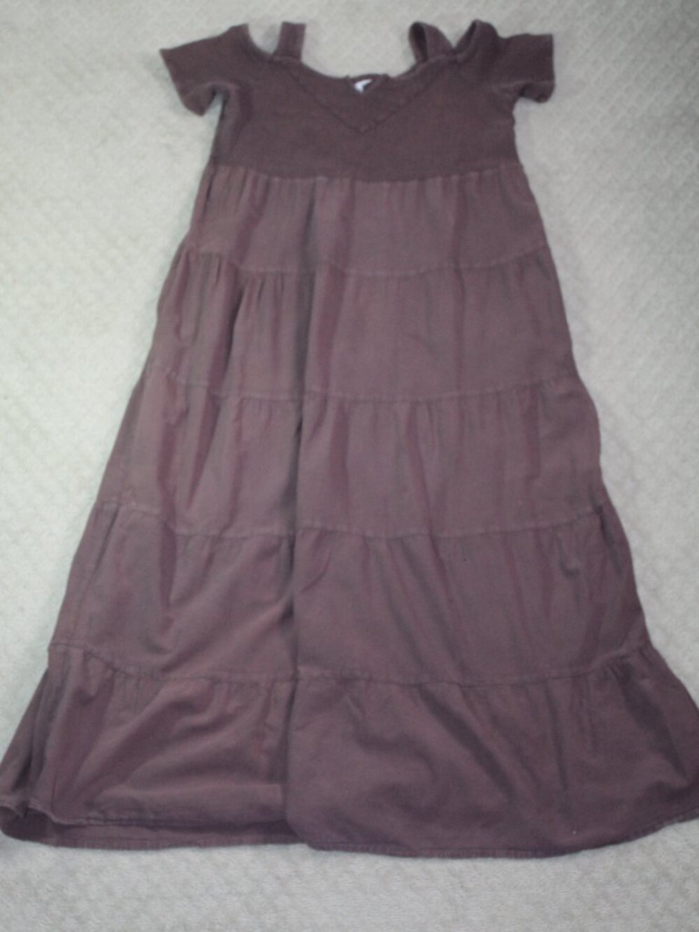 Casual Cottonseed Wear Size S Brown Tiered Maxi Dress